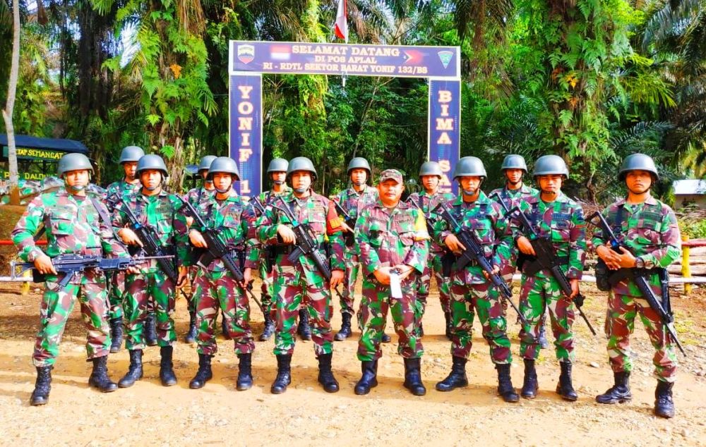 Danramil 02/ Rambah bersama pasukan TNI AD, membuat video Ucapan HUT Bhayangkara