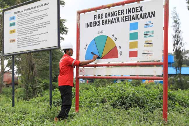 Salah satu tim FERT memeriksa Fire Danger Index beberapa waktu lalu. Hal ini dilakukan untuk mengantisipasi terjadi Karhutla.