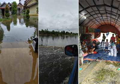 Genangan banjir di sejumlah daerah di Pangkalankerinci