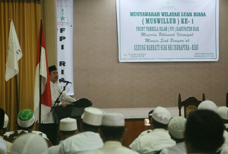Bupati Siak Syamsuar buka secara resmi Musyawarah Wilayah Luar Biasa (Muswillub) FPI Siak