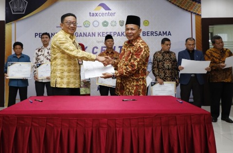 DJP Provinsi Riau, lakukan penandatanganan peningkatan kualitas layanan dan konsultasi perpajakan dengan​ sembilan perguruan tinggi di Bumi Lancang Kuning, Kamis (12/12/2019).