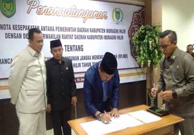 Rancangan RPJMD langsung ditandatangani dan dihadiri Wakil Bupati Inhil.