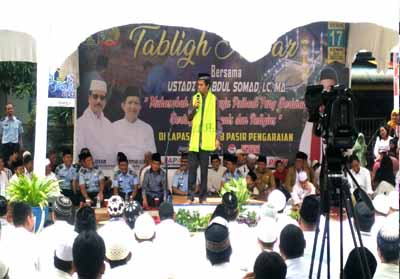 ausiyah UAS di Lapas Kelas II B Pasir Pangaraian, dihadiri Sekda Rohul, mantan Bupati Rohul Achmad, serta pejabat Forkompinda, dan Kakanwil Kemenkum HAM Riau.
