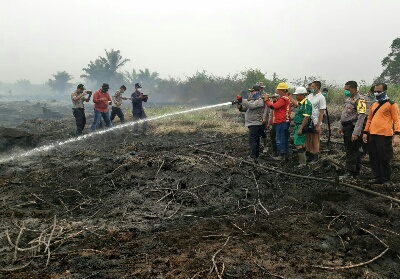 Kapolres ikut memadamkan api, di lahan yang berbakar di kawasan Kecamatan Bonai Darssaalam. Di Rohul, terdapat dan ditemukan 3 titik api yang seluruhnya berada di Kecamatan Bonai Darussalam.