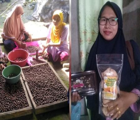 Dewi Melinda guru honor di Bengkalis mendapat banyak penghargaan karena sukses mengolah biji getah jadi makanan lezat (foto/ist) 