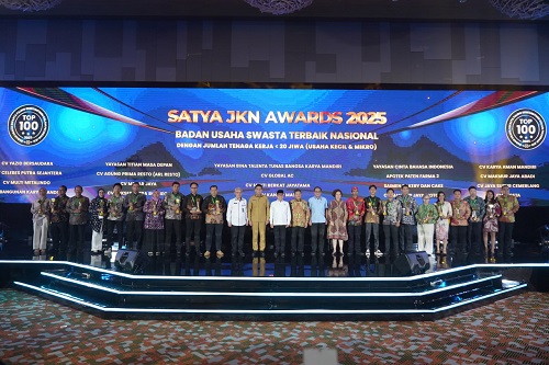 BPJS Kesehatan memberikan penghargaan kepada 110 badan usaha yang dinilai paling berkomitmen.(foto: istimewa)