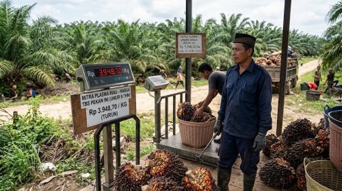 Harga TBS Plasma di Riau pekan ini turun.(ilustrasi/AI/halloriau.com)