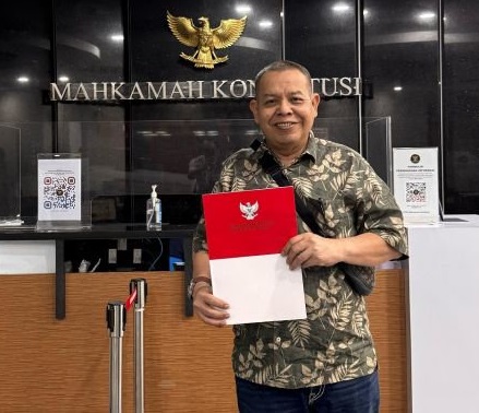 Calon Bupati Siak 2024 nomor urut 1 Irving Kahar Arifin di Gedung MK. Foto: dok.Pribadi 