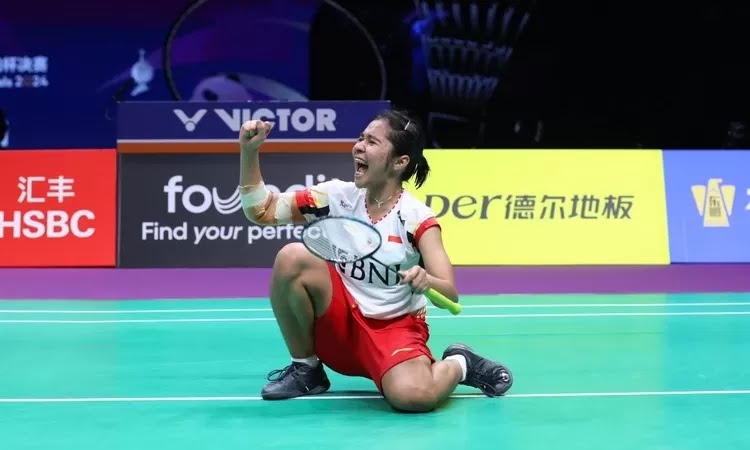 Ester Nurumi bawa Indonesia melangkah ke Semifinal Uber Cup 2024 (foto/pbsi)