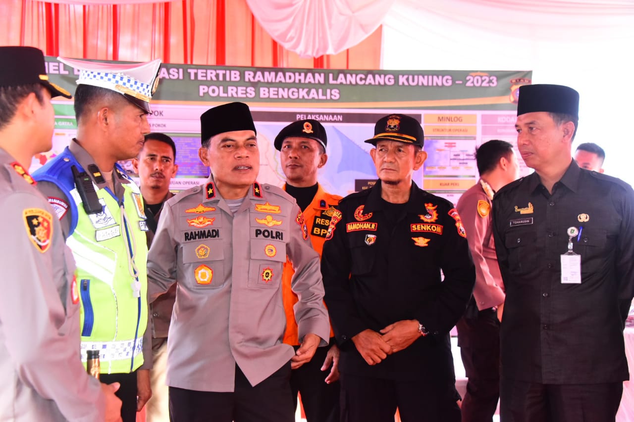 Kunjungan Wakapolda Riau, Brigjen Kasihan Rahmadi Kunker Ops Tertib Ramadan Lancang Kuning 2023 di Duri, Bengkalis (foto/zul)