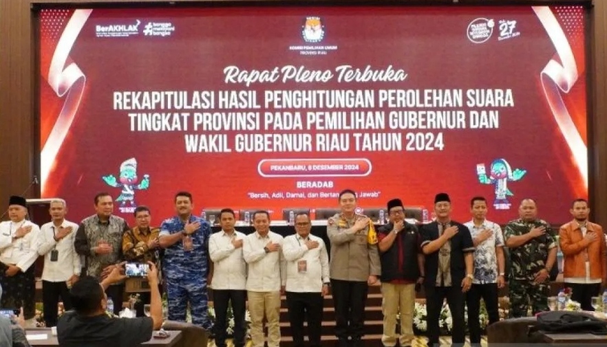 Recapitulation of Vote Counting Results for the 2024 Riau Regional Head Election for Governor and Deputy Governor (photo/int)