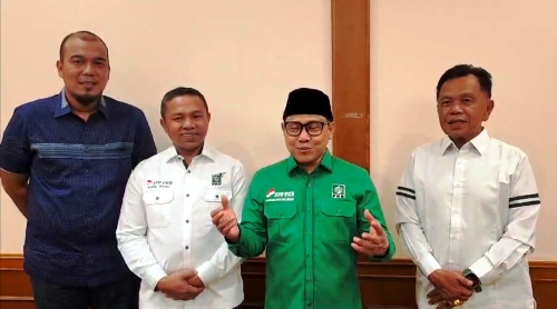 Muhaimin Iskandar apresiasi kemenangan Abdul Wahid di Pilgub Riau 2024.(foto: sri/halloriau.com)