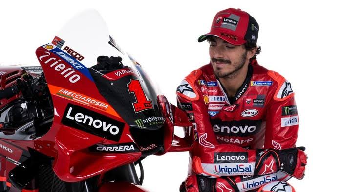 Pebalap Ducati, Francesco Bagnaia menggunakan Nomor #1 di MotoGP 2023.(foto: int)