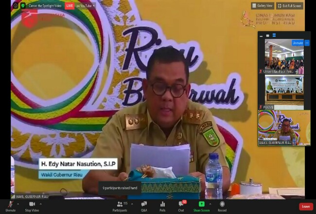 Wagubri H Edi Afrizal Natar Nasution, membuka PKKMB UPP tahun ajaran 2020 secara streaming.