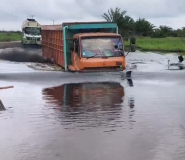 ilustrasi banjir di Riau.