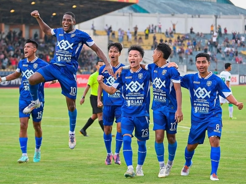 PSPS Pekanbaru taklukkan PSMS Medan di Stadion Khaharudin Nasution (foto/Sc IG Psps)