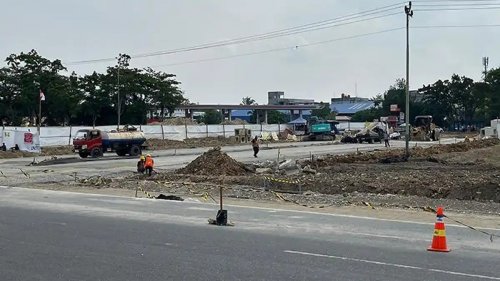Pengerjaan Simpang Arifin Achmad-Sudirman Pekanbaru terus dikebut (foto/int)
