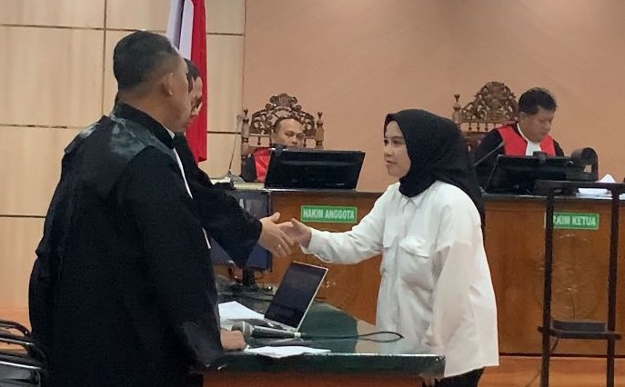 Eks Plt Kabag Umum Setdako Pekanbaru, Novin divonis 5,5 tahun penjara (foto/Meri)