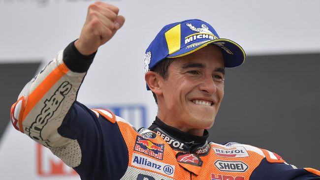 Marc Marquez tidak bisa menahan tangis usai menang MotoGP Jerman 2021