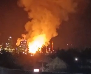 Kebakaran di Kilang Pertamina di Dumai