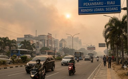 Titik panas masih terdeteksi di Riau sore ini.(ilustrasi/AI/halloriau.com)