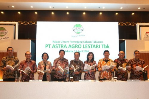 Jajaran direksi dan komisaris PT Astra Agro Lestari Tbk. (AALI) dalam RUPS Tahunan di Jakarta, Rabu (15/4/2026). 
