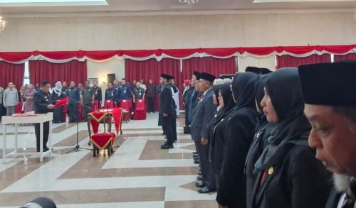 Plt Gubri, SF Hariyanto melantik 315 pejabat dan kepala sekolah (foto/fitri)