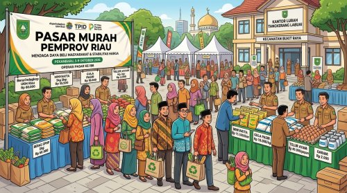 Pasar murah Pemprov Riau.(ilustrasi/AI/halloriau.com)