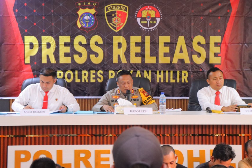 Kapolres Rohil, AKBP Isa Imam ungkap 452 kasus sepanjang 2024 (foto/afrizal)