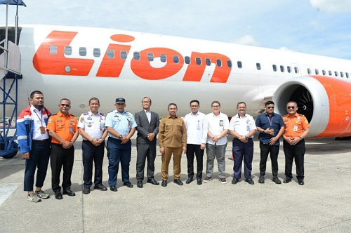 Launching peerbangan Pekanbaru-Jeddah dari maskapai Lion Air di Bandara SSK II Pekanbaru.(foto: sri/halloriau.com)