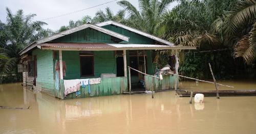 Banjir merendam 12 desa di Riau.(foto: mcr)