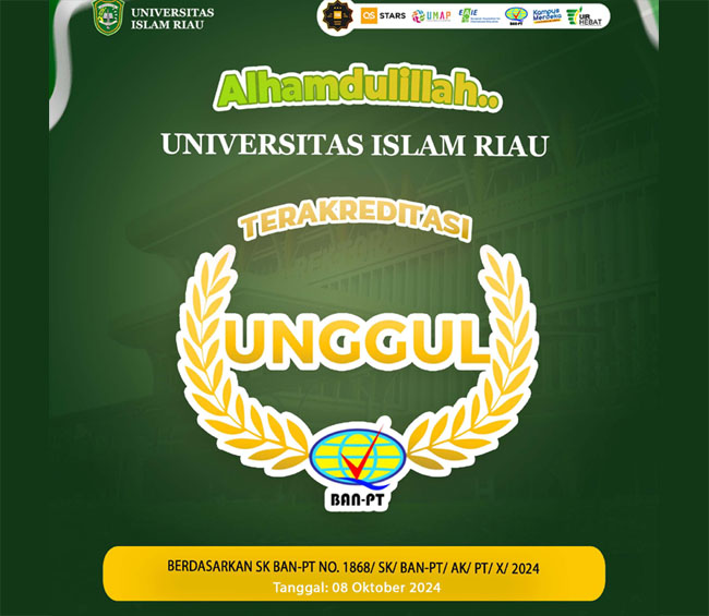 UIR resmi meraih akreditasi Unggul dari BAN-PT.. 