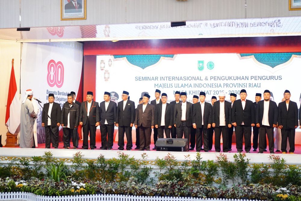 MUI Riau resmi dikukuhkan, Pemprov siap bersinergi nangun umat (foto/ist)