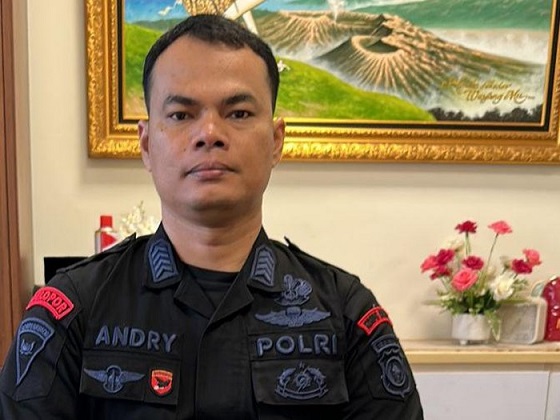 Bripka Andry setelah menyerahkan diri (Dok Bid Propam Polda Riau