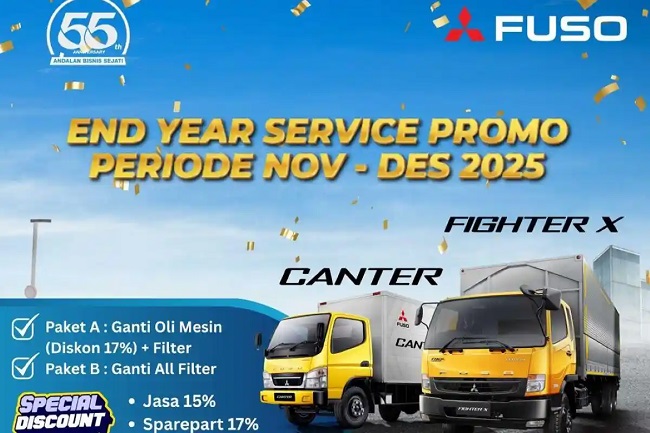 Mitsubishi FUSO Hadirkan End Year Service Promo 2025 di Riau, Diskon Hingga 17 Persen