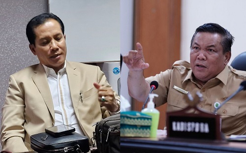 Plt Gubernur Riau, SF Hariyanto dan Ketua Komisi III DPRD Riau, Edi Basri.(foto: fitri/halloriau.com)
