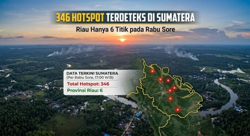 Riau hanya ada enam titik panas sore ini.(ilustrasi/AI/halloriau.com)