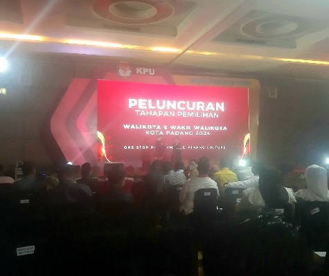 Peluncuran tahapan Pilkada Padang 2024, Senin malam (10/6/2024).