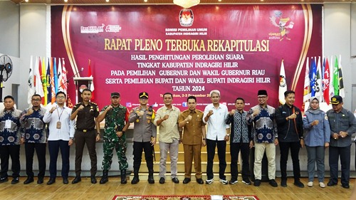 Rapat Pleno terbuka Pilkada Serentak 2024 di KPU Inhil.(foto: yendra/halloriau.com)