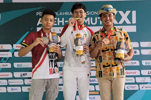 Atlet menembak asal Pelalawan sumbang medali emas untuk Riau di PON XXI Aceh-Sumut 2024.(foto: andi/halloriau.com)