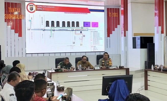 Rapat koordinasi jelang pelaksanaan debat kandidat Paslon Bupati Inhil (foto/ayendra)