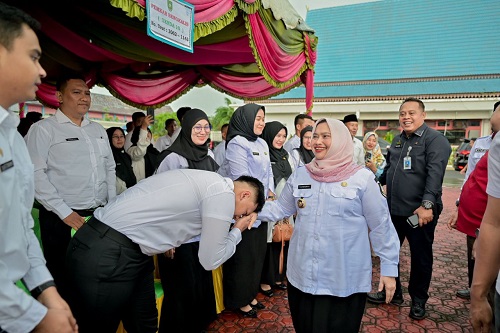Bupati Bengkalis, Kasmarni akan menyerahkan langsung SK PPPK paruh waktu di Lapangan Tugu Bengkalis, tahun 2026.(foto: int)