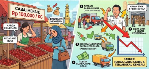 Harga cabai merah di Pekanbaru makin pedas.(ilustrasi/gemini AI/halloriau.com)