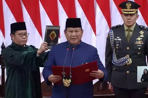 Prabowo Subianto resmi dilantik jadi Presiden ke-8 RI.(foto: int) 