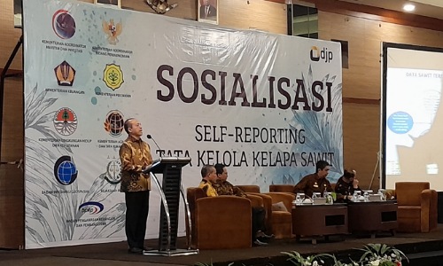 Kegiatan Sosialisasi Self-Reporting oleh Satgas Tata Kelola Sawit di Pekanbaru.(foto: bayu/halloriau.com)