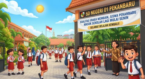 Besok PAUD-SD, hingga SMP di Pekanbaru kembali sekolah.(ilustrasi/gemini AI/halloriau.com)