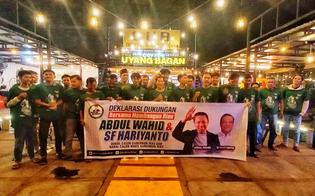 Relawan Arus Bawah Rohil deklarasi dukungan untuk Abdul Wahid-SF Harianto sebagai Calon Gubernur dan Wagub Riau (foto/ist)