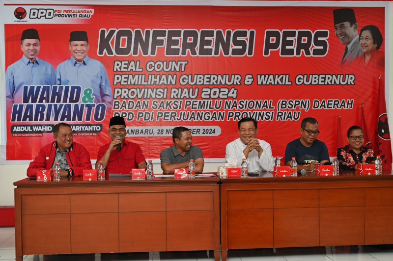 Hasil Real Count BSPN PDIP Abdul Wahid-SF unggul 44 persen di Pilkada Riau 2024 (foto/yuni)