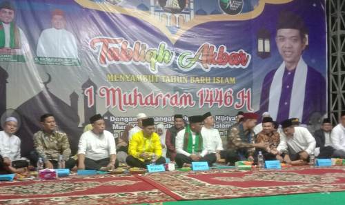 Tabligh Akbar 1 Muharram 1446 Hijriah di Pelalawan bersama UAS.(foto: andi/halloriau.com)