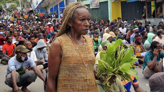 Aksi tolak pemekaran daerah otonomi baru di Papua. (Ist)